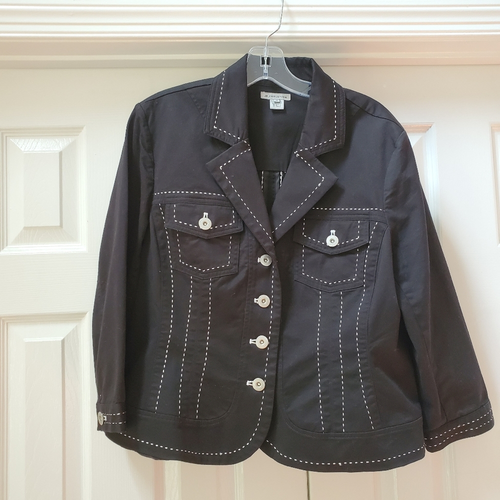 Black Blazer with White Stitching